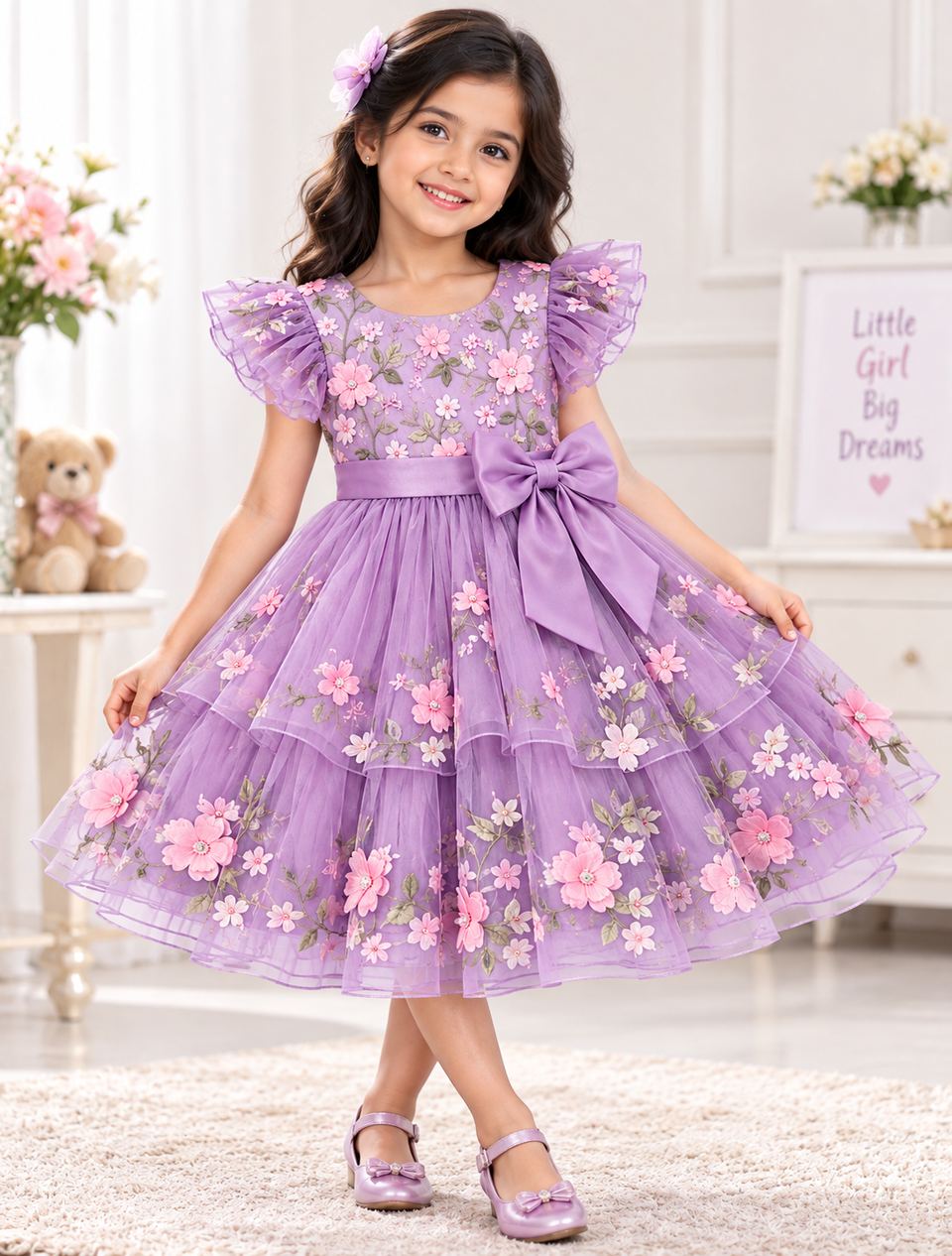 The same frock worn by a young girl