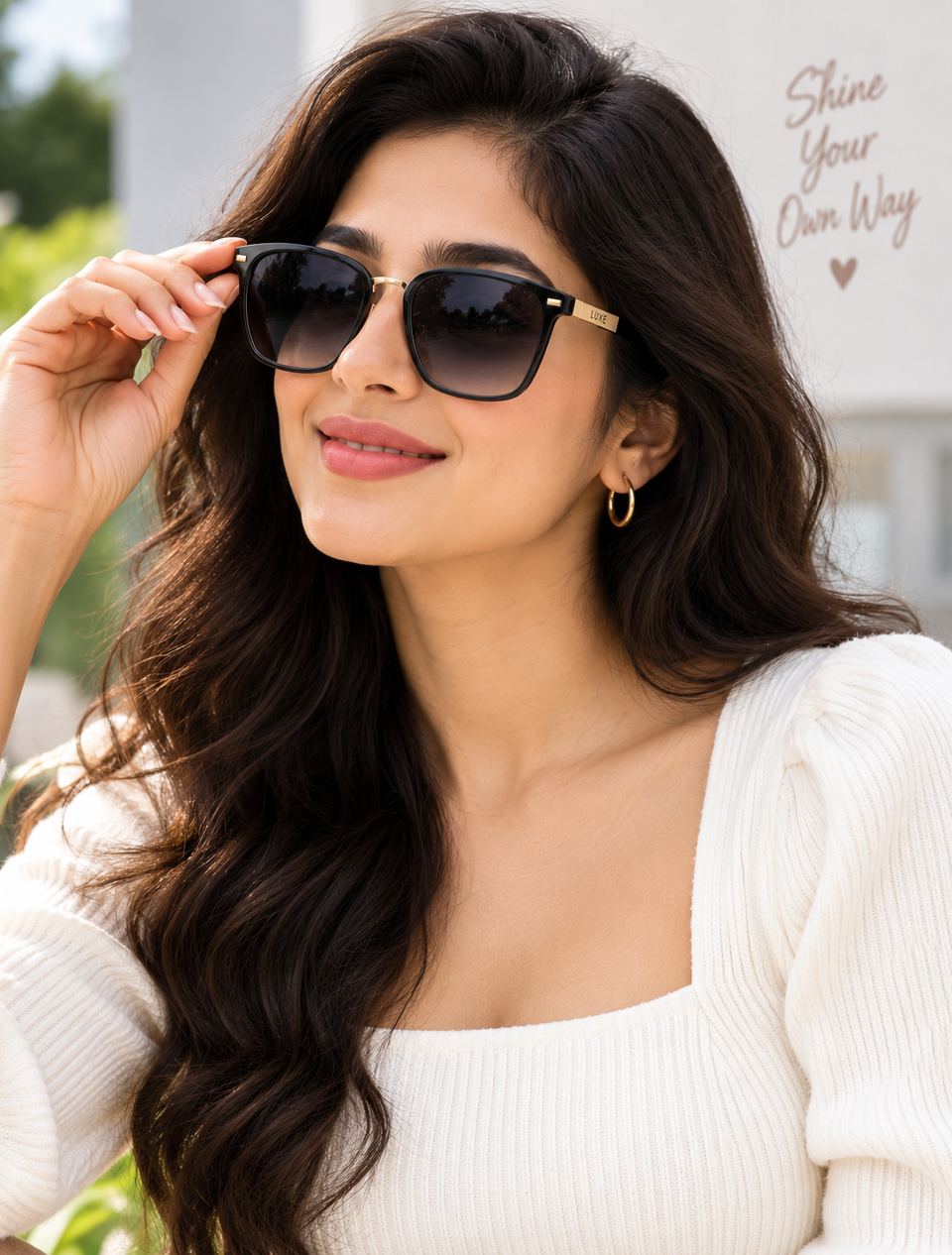 The same sunglasses worn by a model