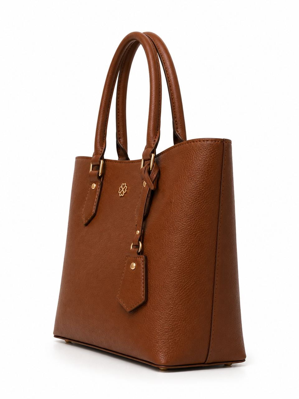 Side view of the tan tote